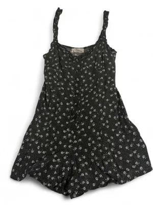 Urban Outfitters Dark Green Romper with white flower detail 🌸 thumbnail 1