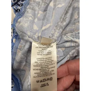 Free People Mini Skirt Womens Small Blue Geometric Print Ruched Detailed Pull On thumbnail 7