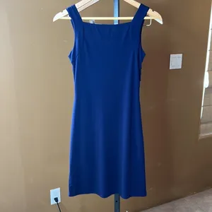 My Tribe Blue Ruched Sleeveless Party Dress Size Small EUC $219 Retail thumbnail 5