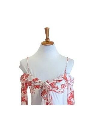 Ale by Alessandra Roshina Crop Top Red Size XS Revolve Floral Boho Festival Cute thumbnail 5