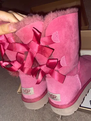 UGG Australia Bailey Bow pink boots thumbnail 1