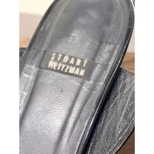 Vintage Stuart Weitzman Black Fabric Slingback Sandals Heels TM 40603 Size 7.5 B thumbnail 4