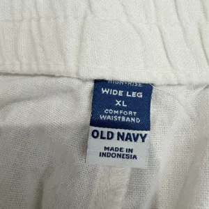 Old Navy Women Linen Blend Wide Leg Cream XL Pull On‎ Stretch NWT Casual Travel thumbnail 4