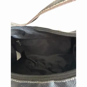 Black Faux Leather Hobo Shoulder Bag Contrast Stitch Y2K Slouchy Purse thumbnail 8