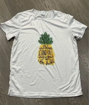 Women’s Be A Pineapple Stand Tall Wear A Crown & Be Sweet White Medium T Shirt thumbnail 1