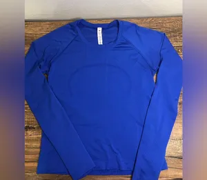 Lululemon Swiftly Tech LS 2.0 Long Sleeve Top Size 8 Blue Thumbholes thumbnail 3