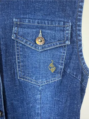 Baby Phat Y2K Vintage Denim Dress Western Belted Mini Iconic Trendy Size L thumbnail 6