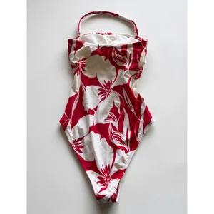 Shade & Shore Red Floral High Leg Cheeky One Piece Swimsuit XS NWT‎ thumbnail 2