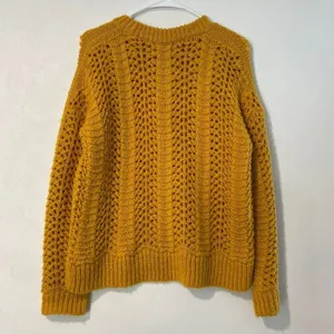 Madewell Mustard Chunky Knit Sweater Small Boho Cozy Cottagecore thumbnail 3