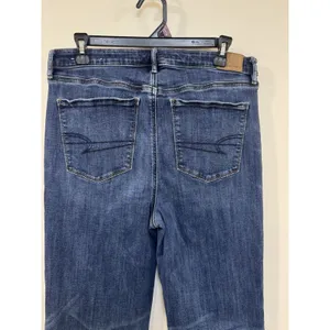American Eagle Hi Rise Stretch Bootcut Flare Jeans Women's 14x29 Blue Dark Boho thumbnail 5