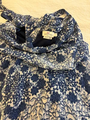 Vineyard Vines Blue and White Floral Maxi Dress thumbnail 3