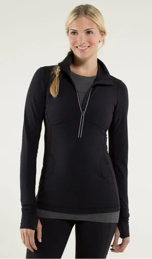 Lululemon Star Runner Long-Sleeve Black Half-Zip Athletic Top thumbnail 1