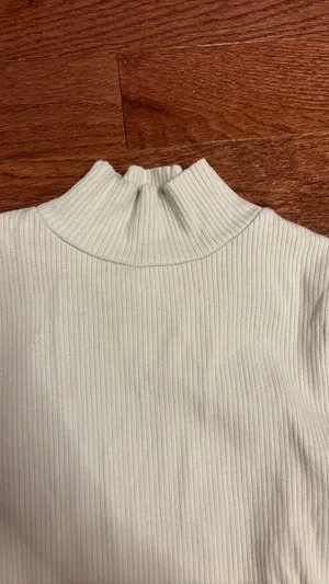 Maeve Anthropologie longsleeve Ribbed Turtleneck mint green thumbnail 5