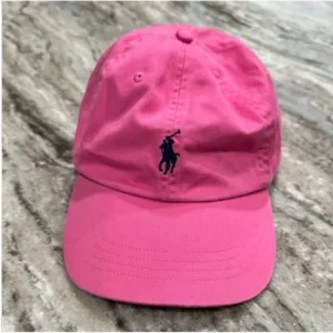 Ralph Lauren Vibrant Pink Cap with Navy Logo thumbnail 9
