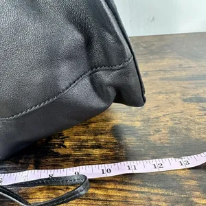 Jimmy Choo Bucket Drawstring Bag Womens Small Black Leather Shoulder Purse Italy thumbnail 15