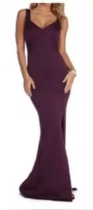 Windsor Purple Mermaid Evening Gown Size Small Formal Prom Dress Crisscross Bodi thumbnail 1