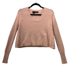 360‎ Cashmere Crop Sweater Pink Small thumbnail 1