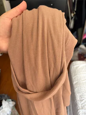 Skims Sienna Brown Ribbed Long Sleeve Robe thumbnail 3