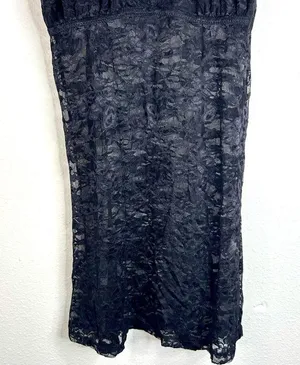 Black Sheer Lace Slip Dress - Size Small thumbnail 5