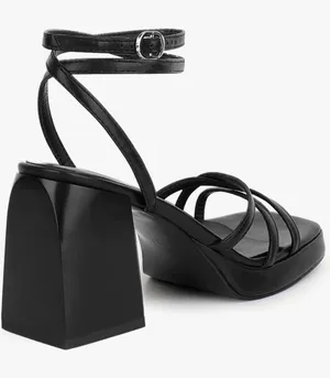 Black strappy heels  size 7 thumbnail 5