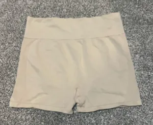 PINK Victoria's Secret High-Waisted Cream Shorts thumbnail 1