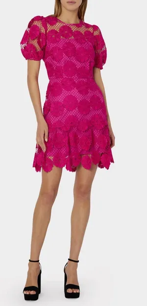 Pink Floral Lace Dress thumbnail 1