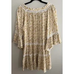 Free People Talk About It Tunic Top Ivory Combo Women's Size Medium‎ thumbnail 2