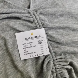 ZARA Heathered Gray Cinched Sweater V Neck Pullover Cinchable Cinched Top Large thumbnail 14