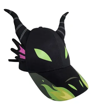 Disney Maleficent Horned basecall Hat With Green Flames & Adjustable back Strap thumbnail 1