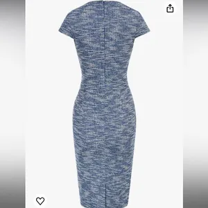 🆕 Grace Karin | Cap Sleeve Tweed Pencil Dress Blue White Small NWT thumbnail 3