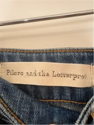 Pilcro and the Letterpress Anthropologie Flare Jean 30 Women Floral Mesh Embroidered Boho Festival thumbnail 3