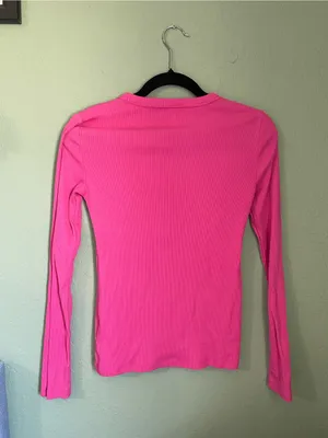 Gap Ribbed Long Sleeve Crewneck Long Sleeve Size XS Pink thumbnail 5