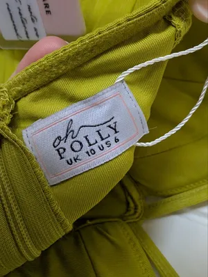 NWT Oh Polly Emmalee Off The Shoulder Mini Dress W6 Neon Green thumbnail 3