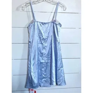 Cider Satin Sweetheart Baby Doll Rainbow Lace Trim Mini Dress Size M NWT thumbnail 7