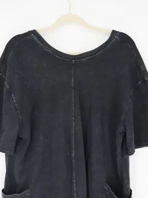 FP Movement Hot Shot Tee Romper Women’s M Black Mineral Wash Oversized Pockets thumbnail 3