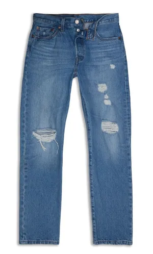 Levi’s 501 Boyfriend Straight Distressed Jeans. Medium Wash. Size: 30. thumbnail 1