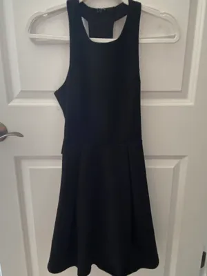 Black Lulus Skater Mini Dress with Cutouts thumbnail 2