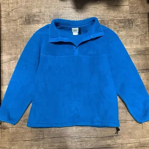 L.L. Bean fleece royal blue 1/4 zip pullover thumbnail 1