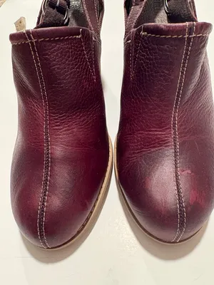 Timberland Women's Burgundy Leather Slingback Clog Heels thumbnail 3
