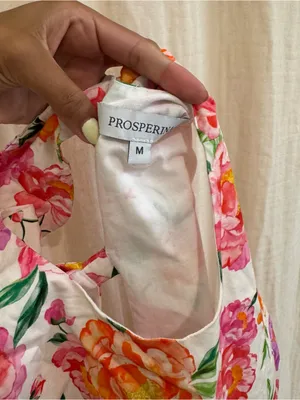 Sleeveless Floral A-Line Dress in Pink and Green thumbnail 6