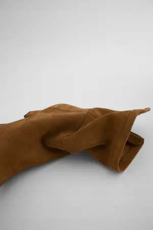 suede tan camel heeled ancle boots heels thumbnail 3