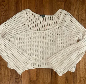 Wild Fable White Crochet Open-Knit Women's Sweater Womens Large thumbnail 1