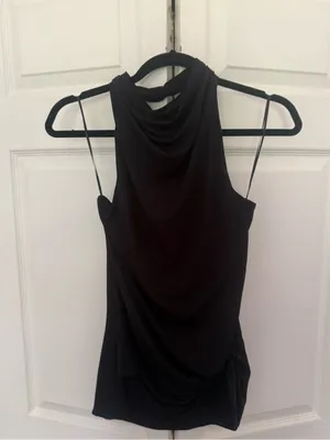 NWT Naked Wardrobe Black Backless Halter Top Modal Tank Top Size Small thumbnail 2