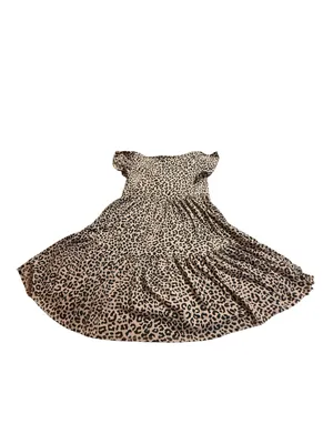 Jessica Simpson Leopard Tiered Babydoll Mini Dress Size M thumbnail 3