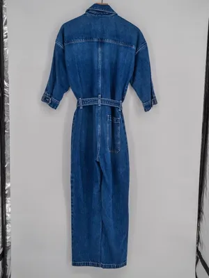 ETICA Zeta Carpenter Denim Jumpsuit Medium Wash Blue S thumbnail 5