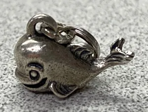 Sterling Silver Cute‎ Whale Charm Pendant Sterling Marked thumbnail 1