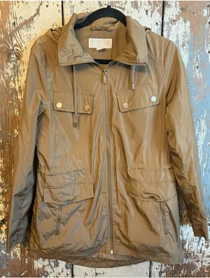 Tan Michael Kors Hooded Anorak Jacket Women's Size Medium thumbnail 1