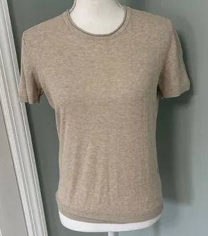 Abercrombie‎ & Fitch Beige Short Sleeve Knit Top Featherweight XS thumbnail 1