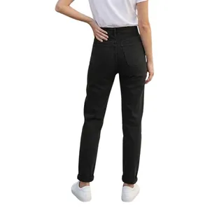 Asos Design Clean Black Slim Mom Jeans, W26L30 thumbnail 3