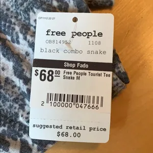 Free People NWT  Tourist Tee Snake thumbnail 7